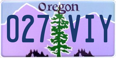 OR license plate 027VIY