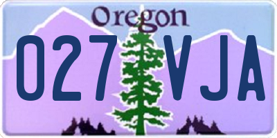 OR license plate 027VJA