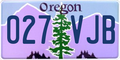 OR license plate 027VJB