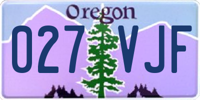 OR license plate 027VJF