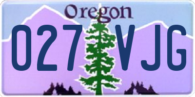 OR license plate 027VJG