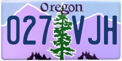 OR license plate 027VJH