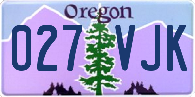 OR license plate 027VJK