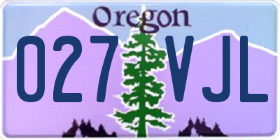 OR license plate 027VJL