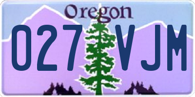 OR license plate 027VJM