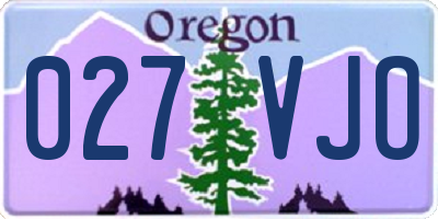 OR license plate 027VJO