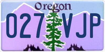OR license plate 027VJP