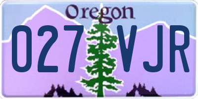OR license plate 027VJR