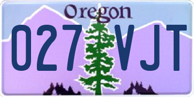 OR license plate 027VJT