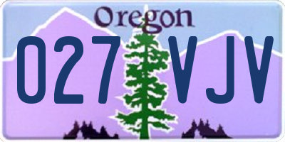 OR license plate 027VJV