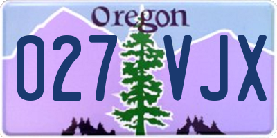 OR license plate 027VJX