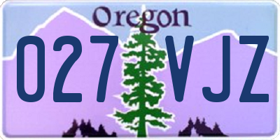 OR license plate 027VJZ