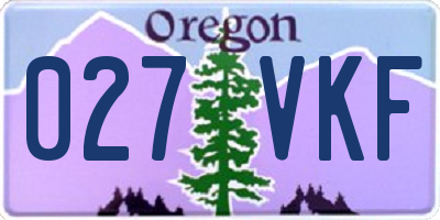 OR license plate 027VKF