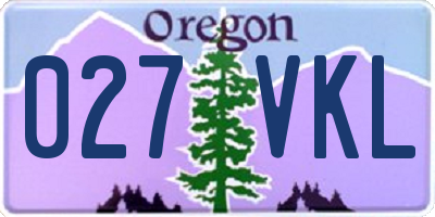 OR license plate 027VKL
