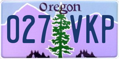 OR license plate 027VKP