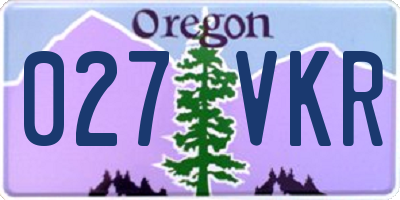 OR license plate 027VKR