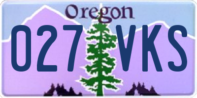 OR license plate 027VKS