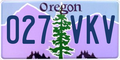 OR license plate 027VKV
