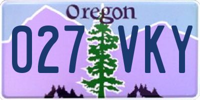 OR license plate 027VKY
