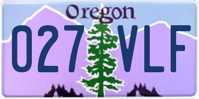 OR license plate 027VLF