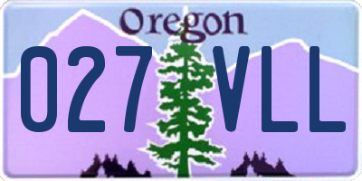 OR license plate 027VLL