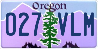 OR license plate 027VLM