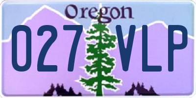 OR license plate 027VLP