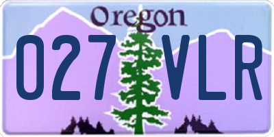 OR license plate 027VLR