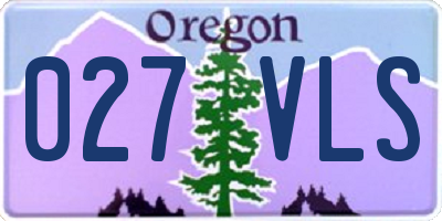 OR license plate 027VLS