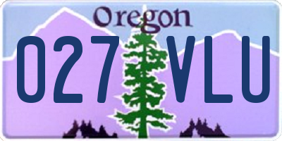 OR license plate 027VLU