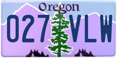 OR license plate 027VLW