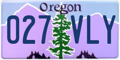 OR license plate 027VLY
