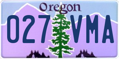 OR license plate 027VMA