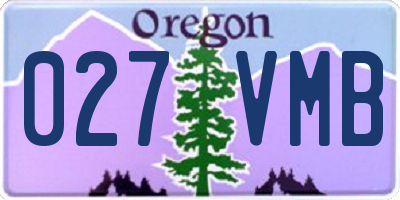 OR license plate 027VMB