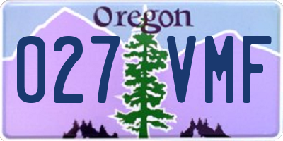 OR license plate 027VMF