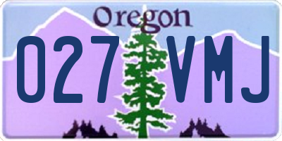 OR license plate 027VMJ