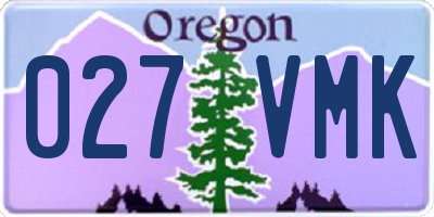 OR license plate 027VMK