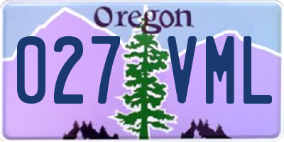 OR license plate 027VML