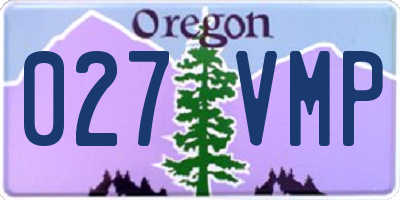 OR license plate 027VMP
