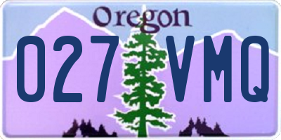 OR license plate 027VMQ