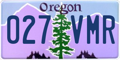 OR license plate 027VMR