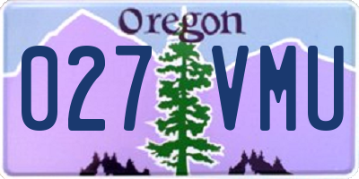OR license plate 027VMU