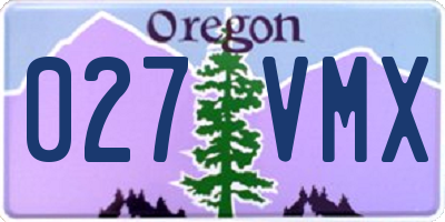 OR license plate 027VMX