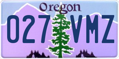 OR license plate 027VMZ