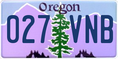 OR license plate 027VNB