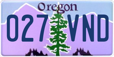 OR license plate 027VND