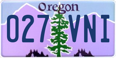 OR license plate 027VNI