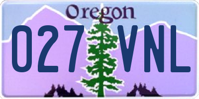OR license plate 027VNL