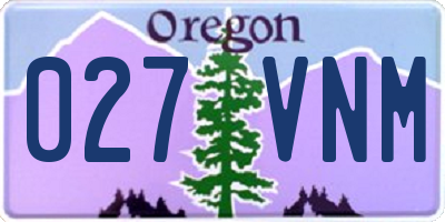OR license plate 027VNM