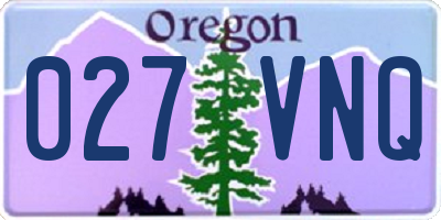 OR license plate 027VNQ